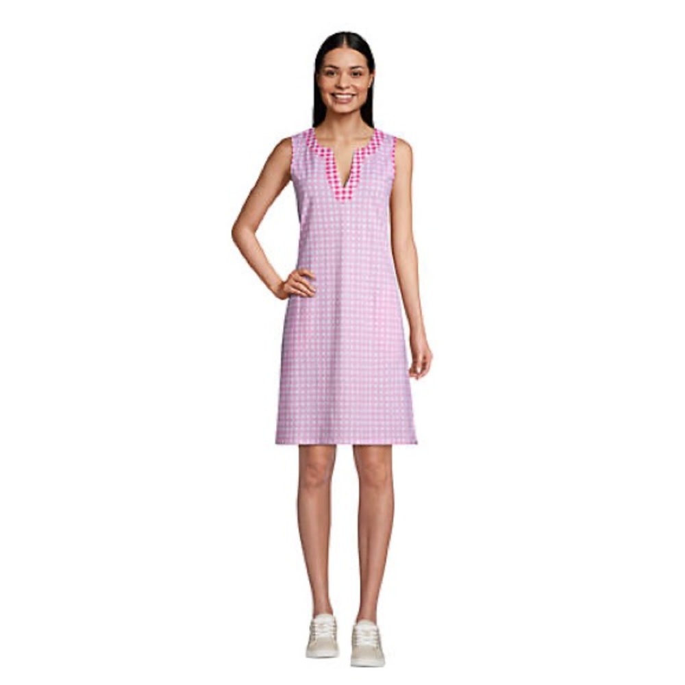 Draper James Lands End Womens Cotton Jersey Sleeveless Swim Coverup Dress